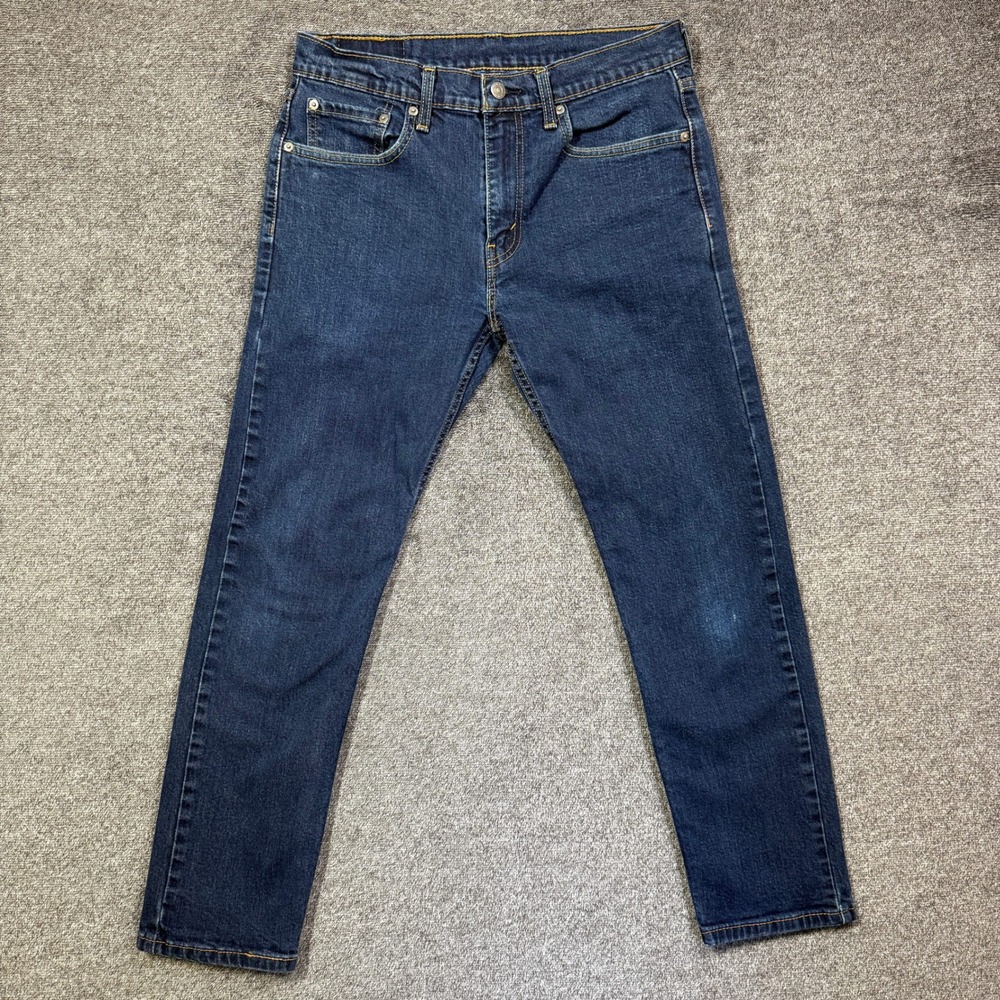 Levi's 502 Jeans Mens 32x30 Blue Taper Dark Wash Stretch Denim